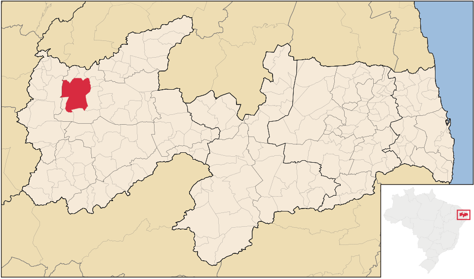 Mapa de localização de Sousa em PB