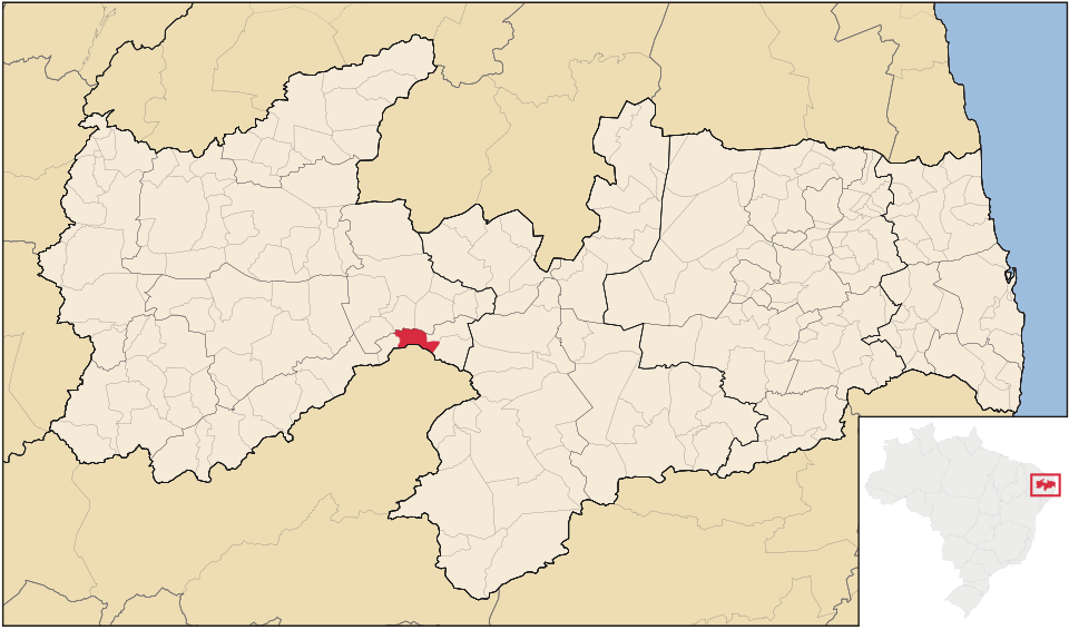 Mapa de localização de Teixeira em PB