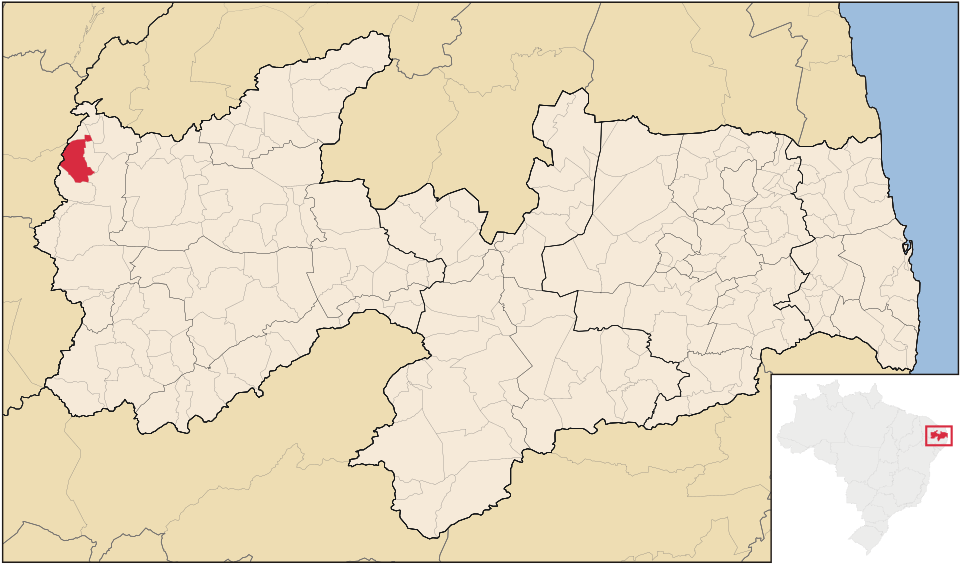 Mapa de localização de Triunfo em PB