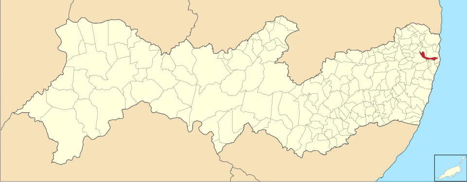 Mapa de localização de Abreu e Lima em PE
