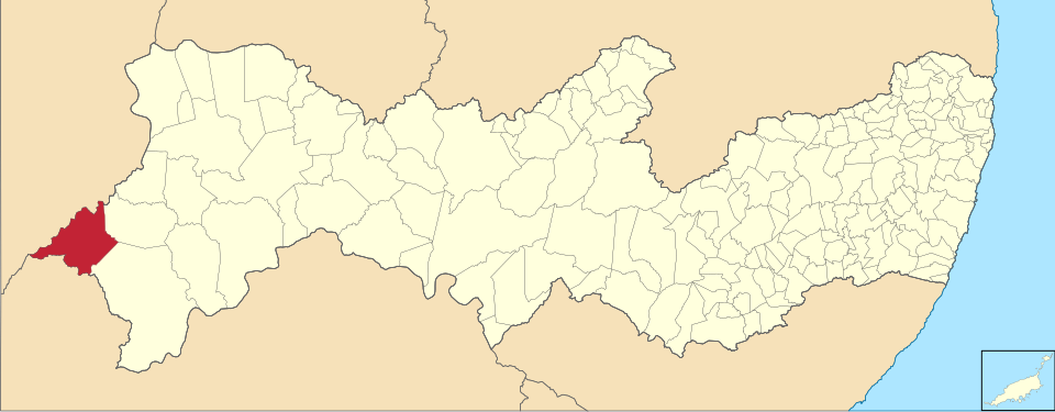 Mapa de localização de Afrânio em PE