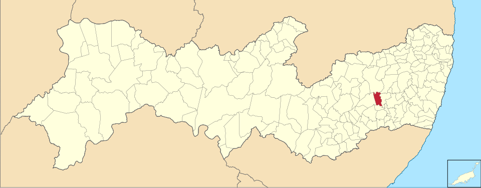 Mapa de localização de Agrestina em PE