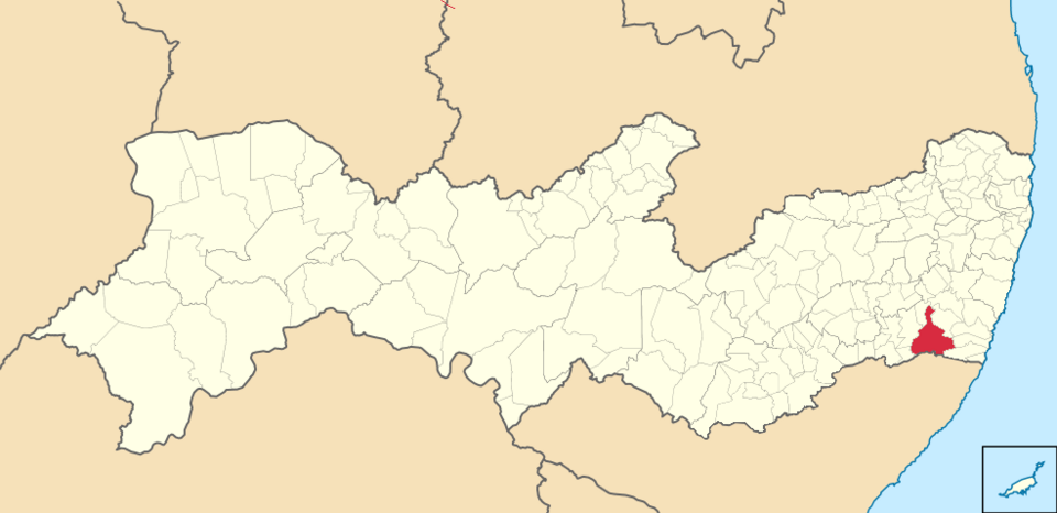 Mapa de localização de Água Preta em PE