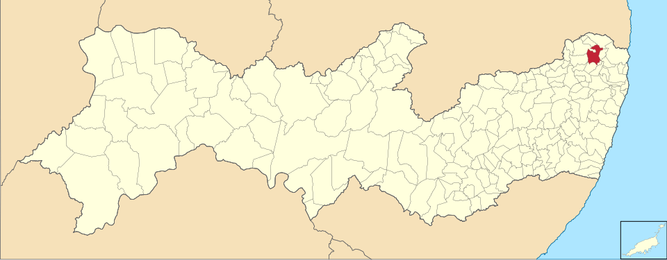 Mapa de localização de Aliança em PE