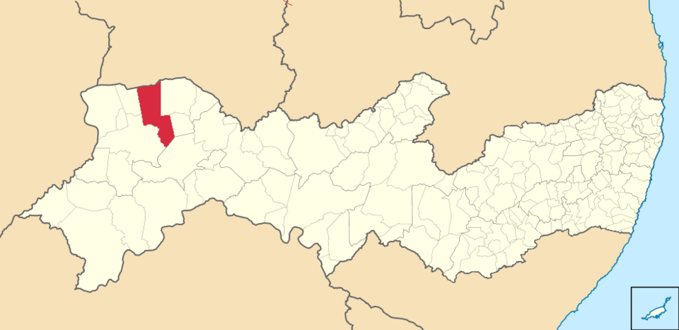 Mapa de localização de Bodocó em PE