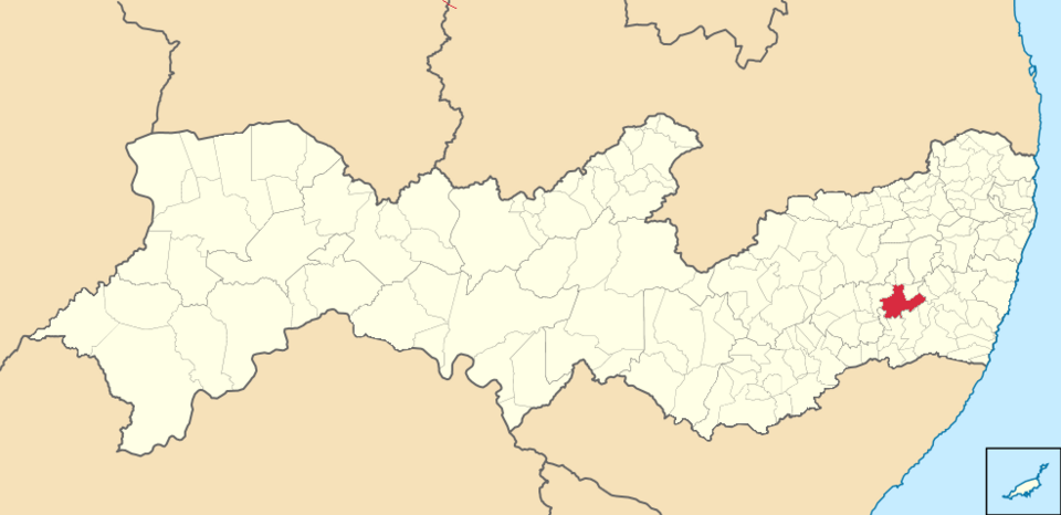 Mapa de localização de Bonito em PE