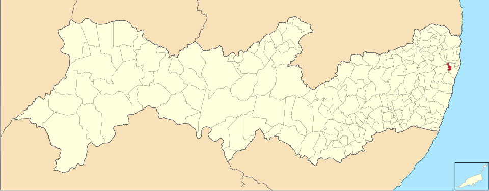 Mapa de localização de Camaragibe em PE
