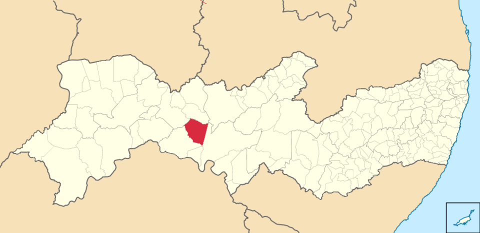 Mapa de localização de Carnaubeira da Penha em PE