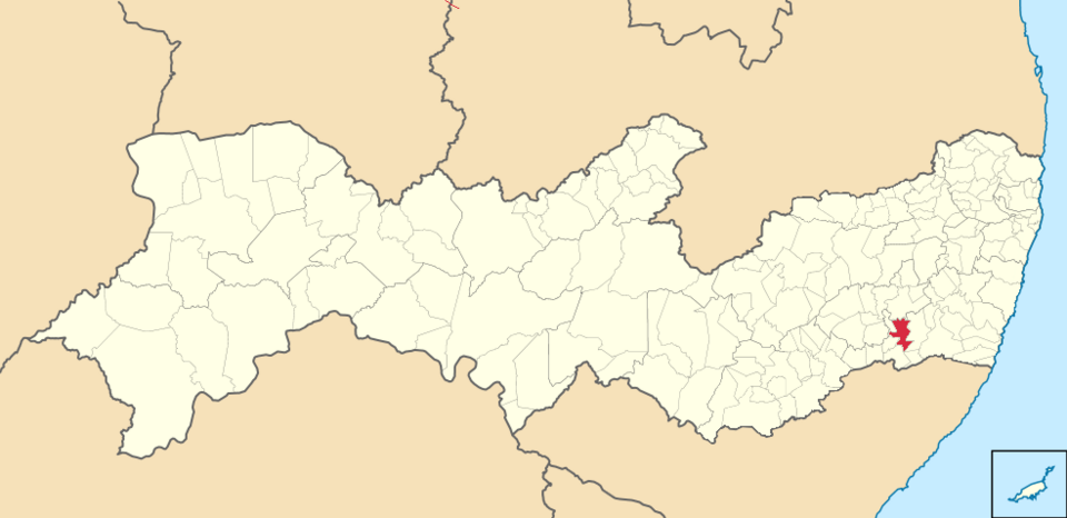 Mapa de localização de Catende em PE