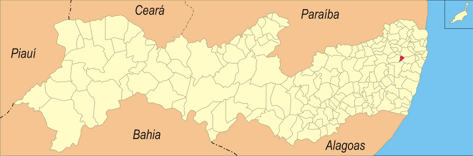 Mapa de localização de Chã de Alegria em PE