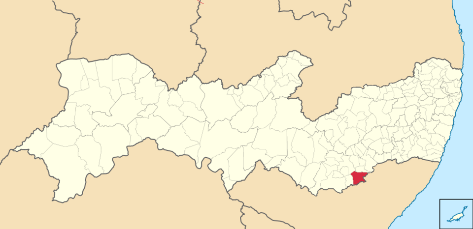 Mapa de localização de Correntes em PE