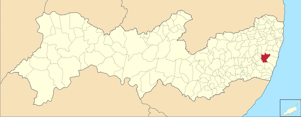 Mapa de localização de Escada em PE