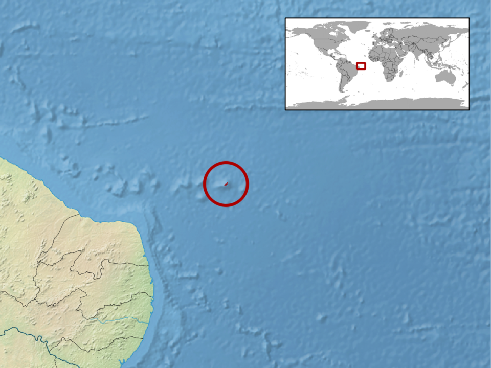 Mapa de localização de Fernando de Noronha em PE