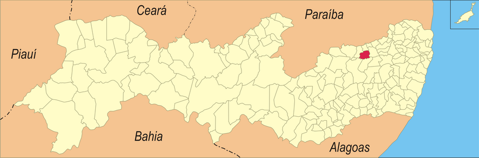 Mapa de localização de Frei Miguelinho em PE