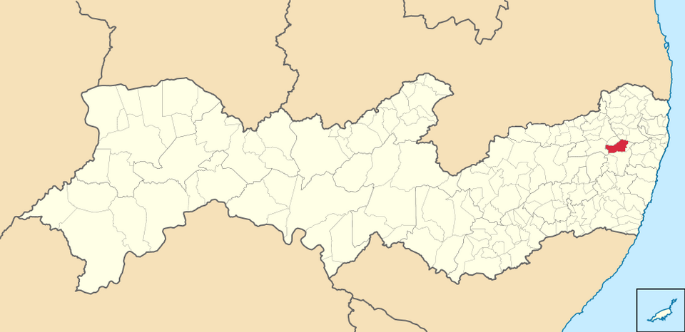 Mapa de localização de Glória do Goitá em PE