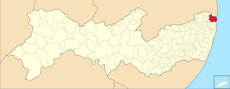 Mapa de localização de Goiana em PE