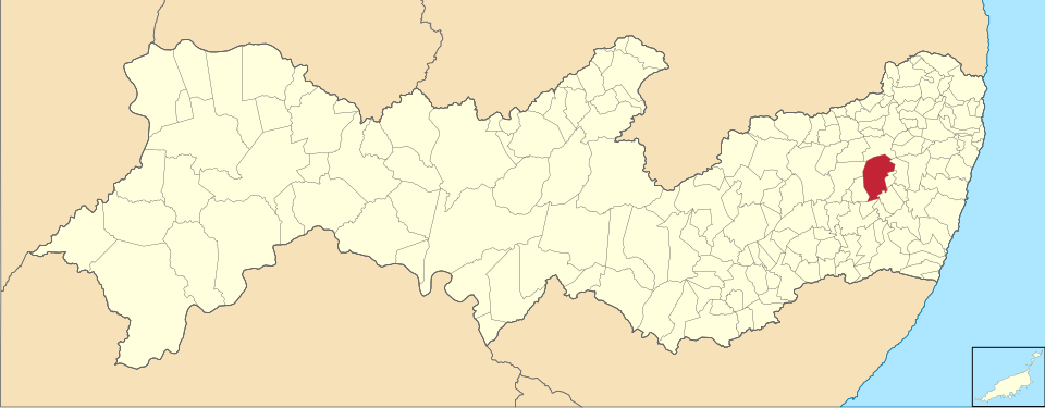 Mapa de localização de Gravatá em PE
