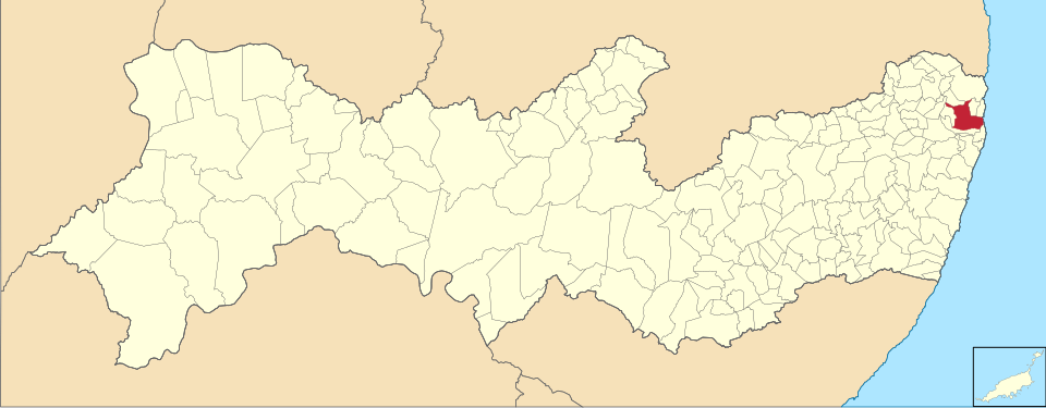 Mapa de localização de Igarassu em PE