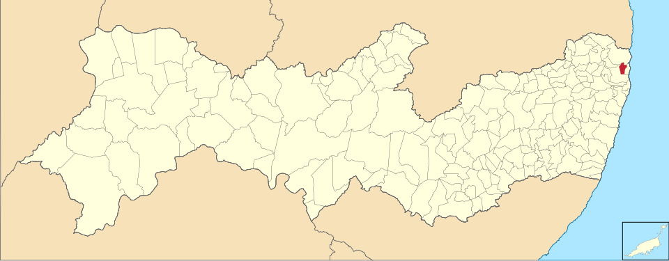 Mapa de localização de Itapissuma em PE