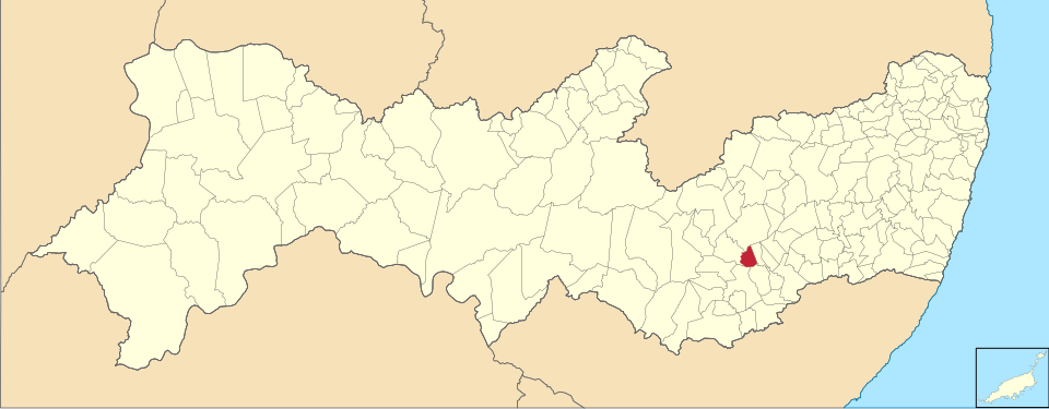 Mapa de localização de Jucati em PE