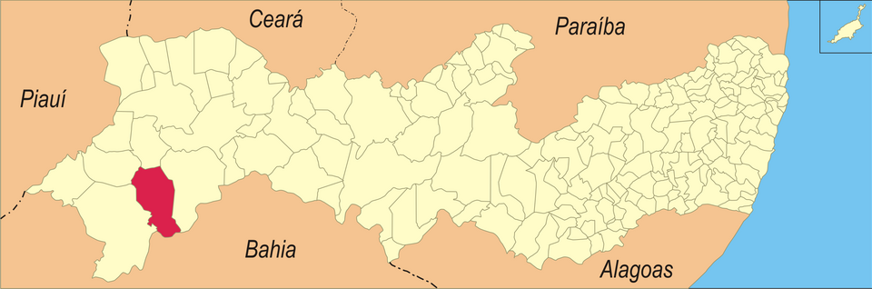 Mapa de localização de Lagoa Grande em PE