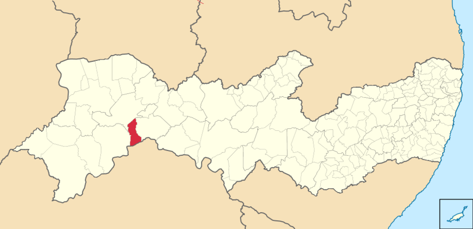 Mapa de localização de Orocó em PE