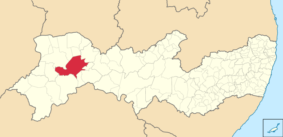 Mapa de localização de Parnamirim em PE