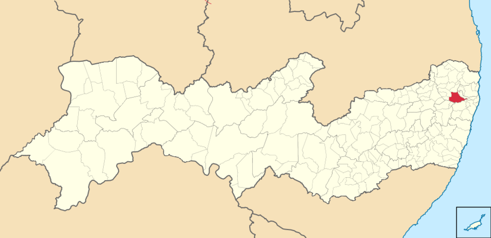 Mapa de localização de Paudalho em PE