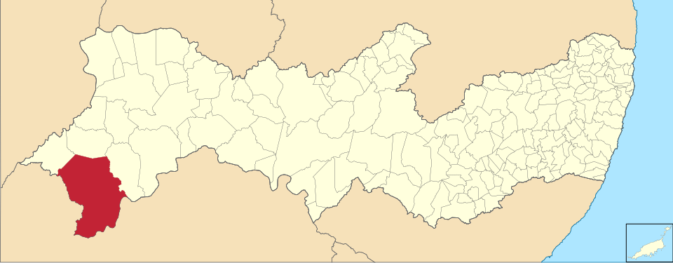 Mapa de localização de Petrolina em PE