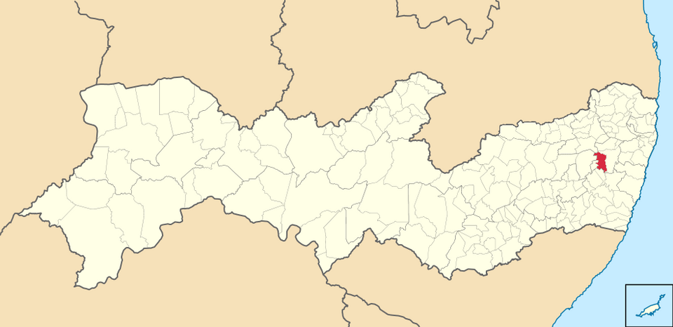 Mapa de localização de Pombos em PE