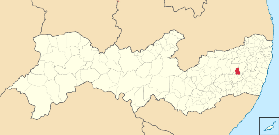 Mapa de localização de Sairé em PE