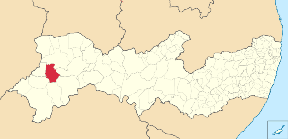 Mapa de localização de Santa Cruz em PE