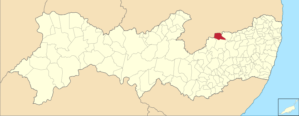 Mapa de localização de Santa Cruz do Capibaribe em PE