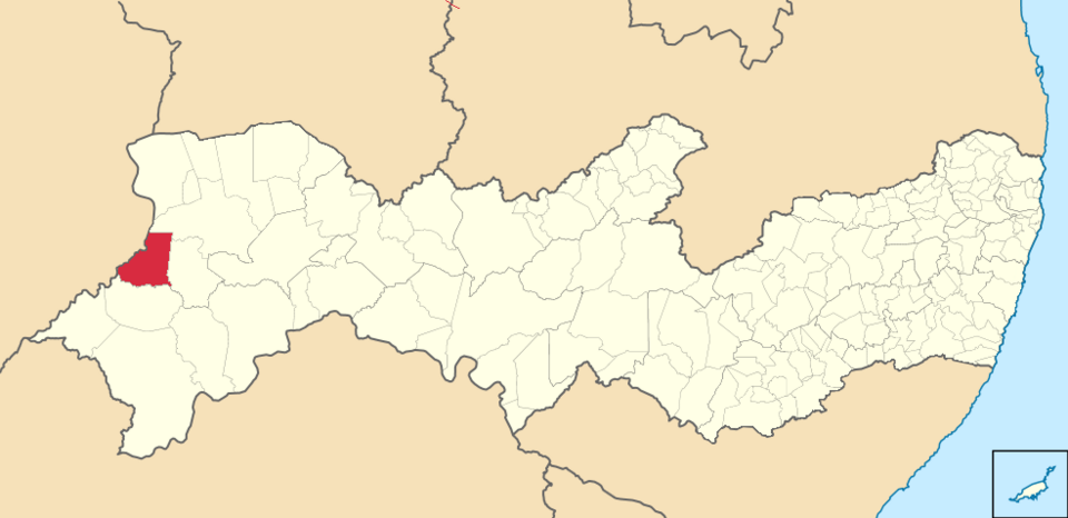 Mapa de localização de Santa Filomena em PE