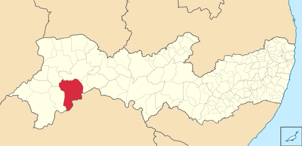 Mapa de localização de Santa Maria da Boa Vista em PE