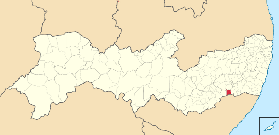 Mapa de localização de São Benedito do Sul em PE