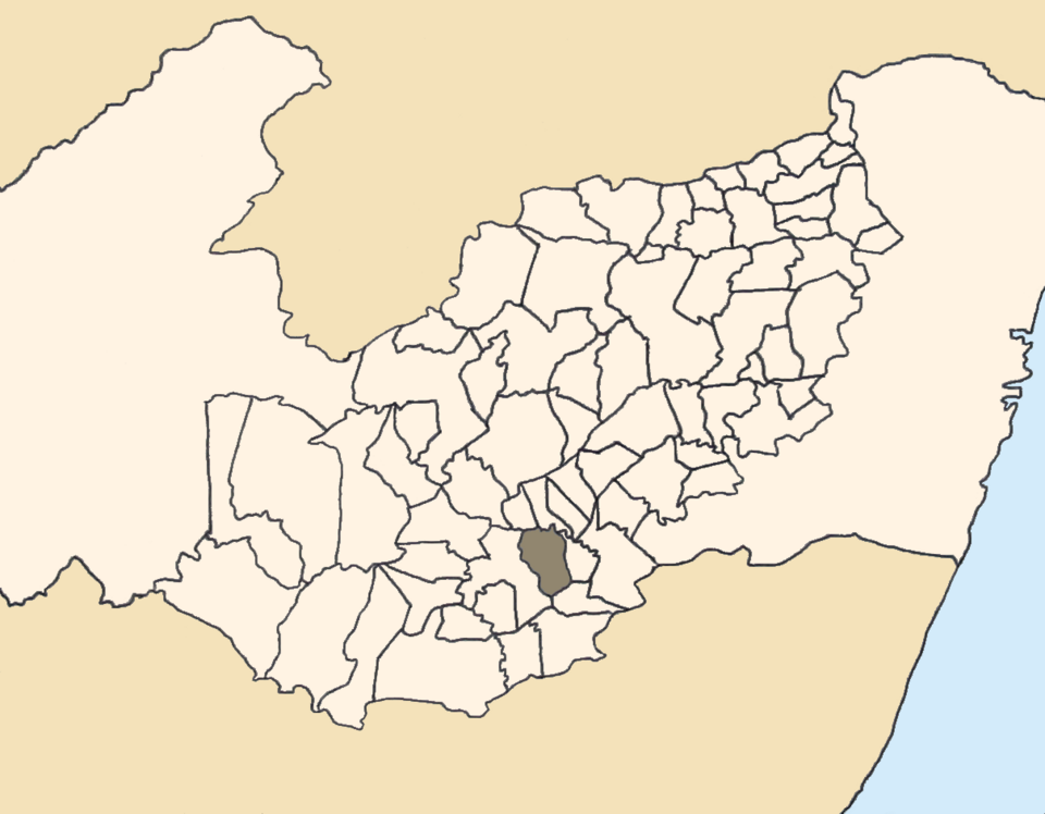 Mapa de localização de São João em PE