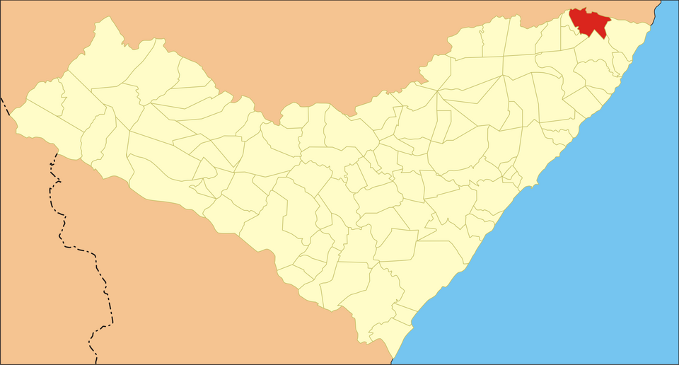 Mapa de localização de Jacuípe em AL