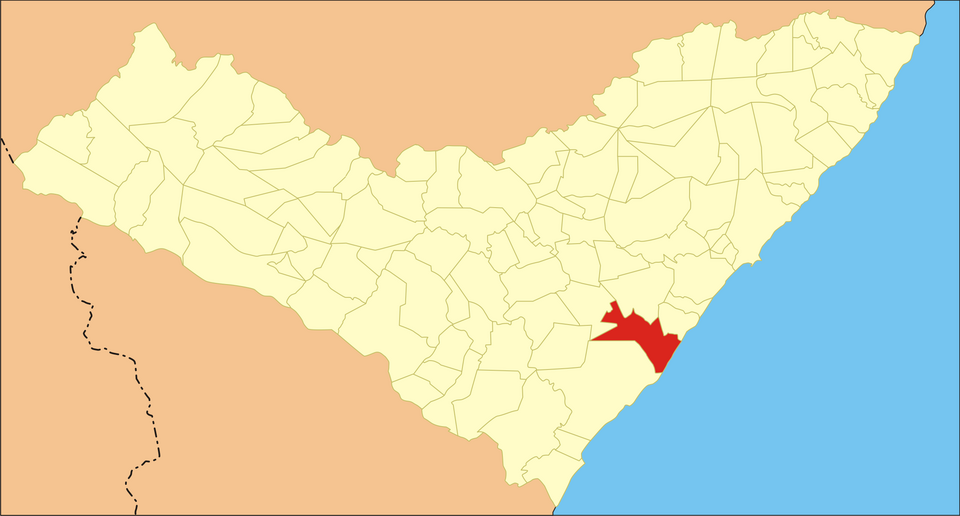 Mapa de localização de Jequiá da Praia em AL