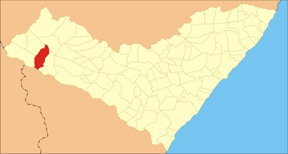 Mapa de localização de Olho d'Água do Casado em AL