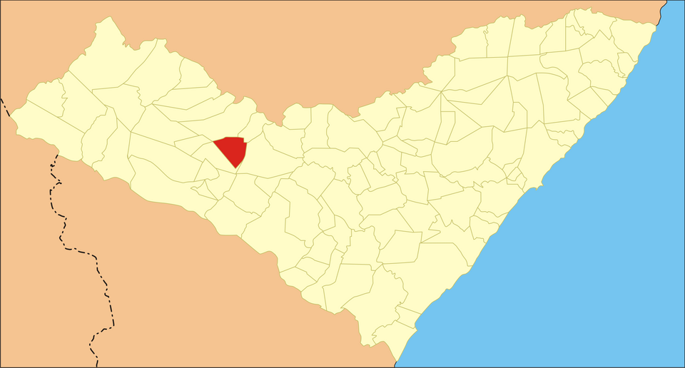 Mapa de localização de Olivença em AL