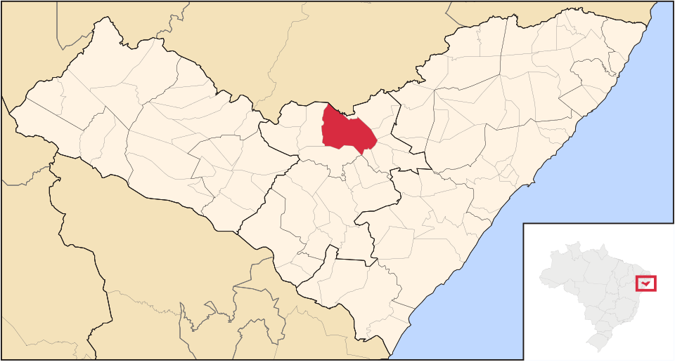 Mapa de localização de Palmeira dos Índios em AL