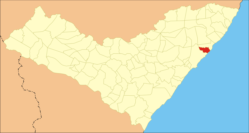 Mapa de localização de Paripueira em AL