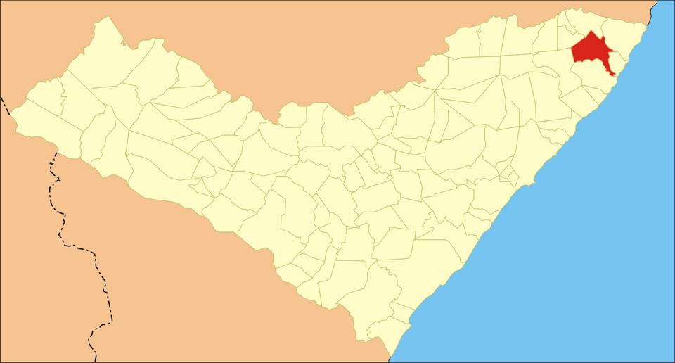 Mapa de localização de Porto Calvo em AL