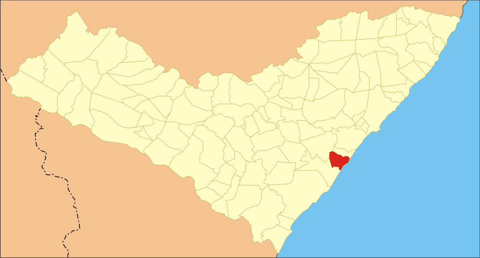 Mapa de localização de Roteiro em AL