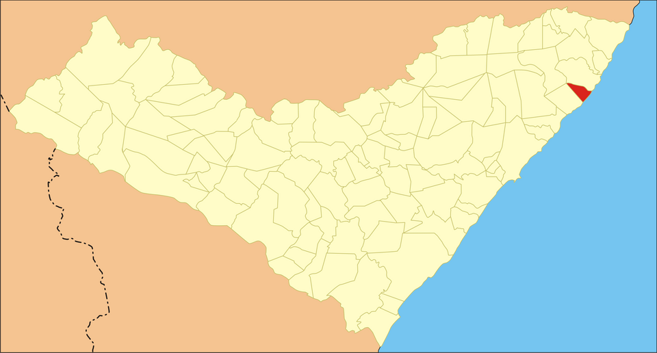 Mapa de localização de São Miguel dos Milagres em AL