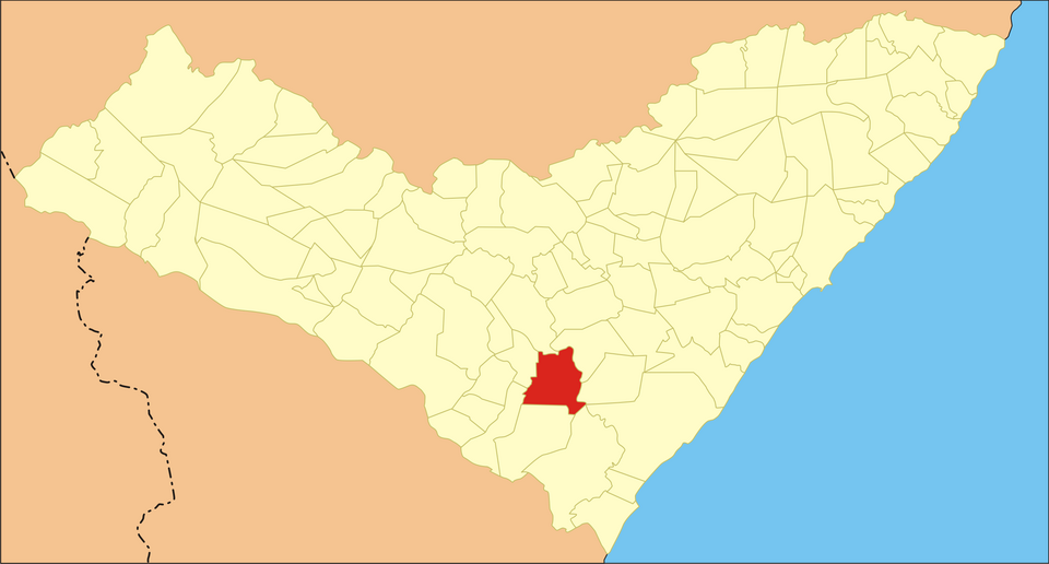 Mapa de localização de São Sebastião em AL
