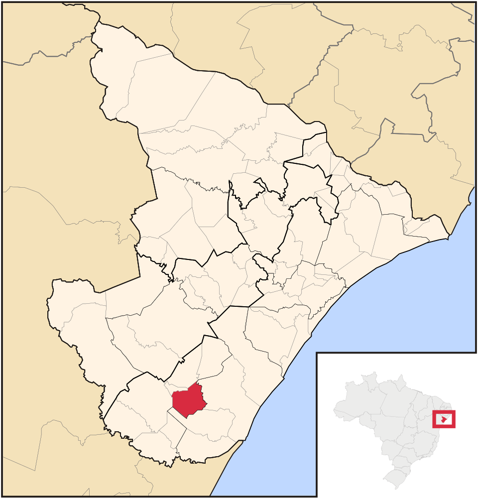 Mapa de localização de Arauá em SE