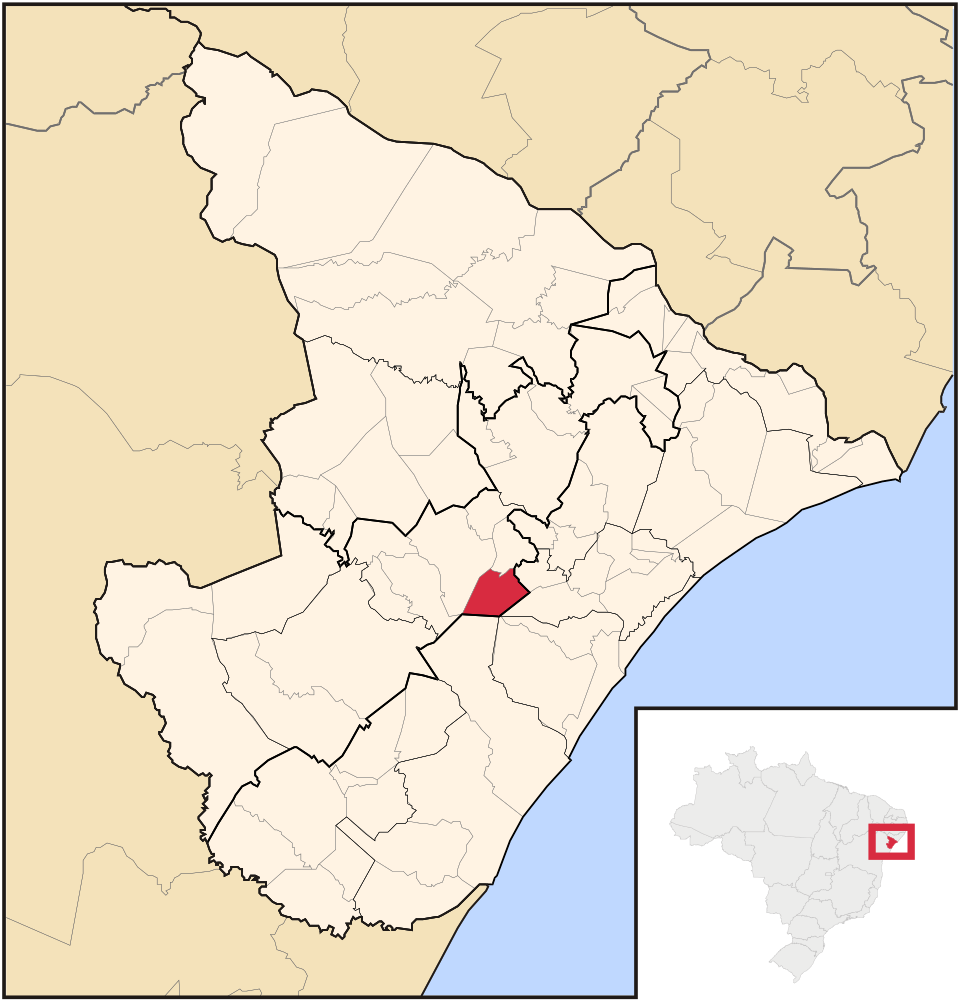 Mapa de localização de Areia Branca em SE