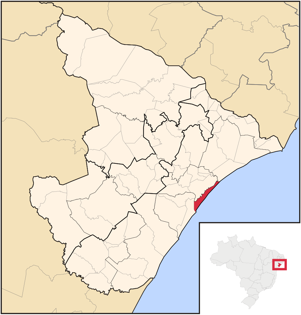 Mapa de localização de Barra dos Coqueiros em SE